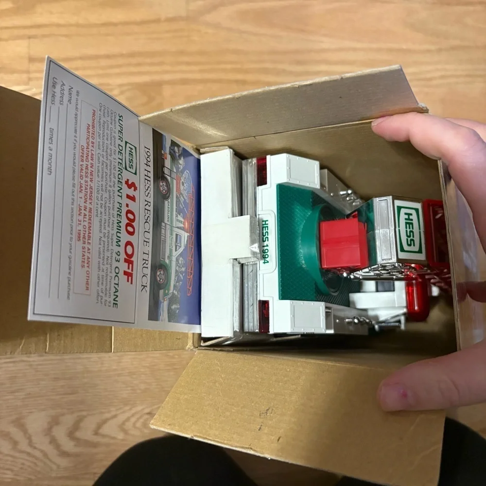 Hess 1994 Rescue Truck Toy Fire Truck with Ladder New Toy Collectible